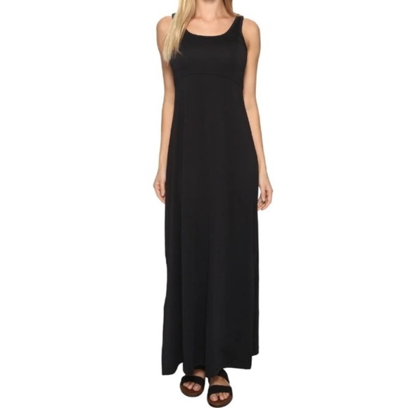 Columbia PFG Cotton Blend Maxi Dress XL Black Hike Camping Fishing Granola Girl - Picture 3 of 16